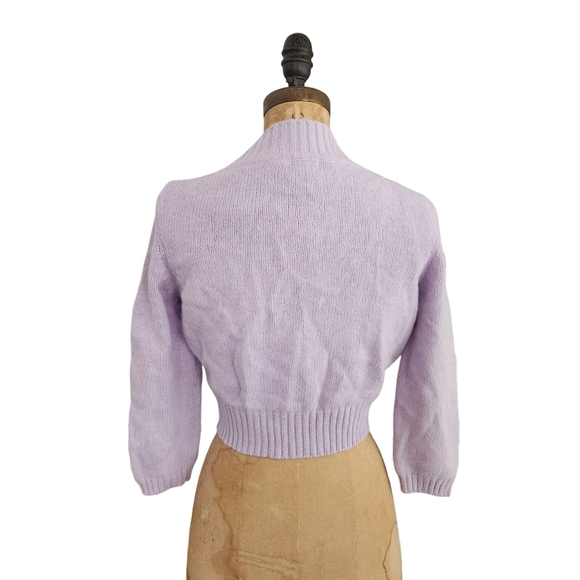 INC Angora Wool Lavender Bolero Cardigan Sweater Made in Italy M NWT - Picture 3 of 4
